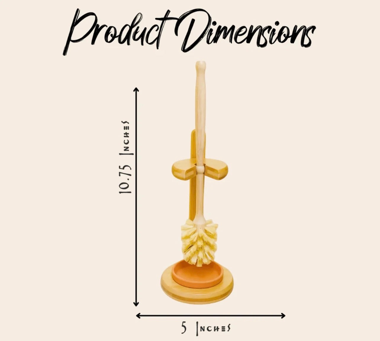 Bamboo Toilet Bowl Cleaner Brush & Stand