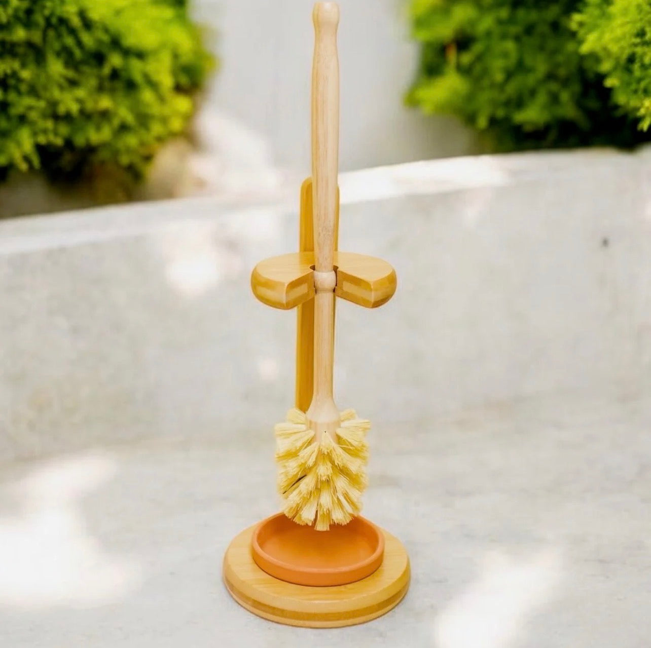 Bamboo Toilet Bowl Cleaner Brush & Stand